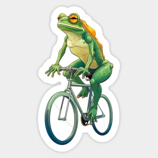 A Cycling Frog Sticker